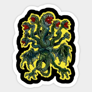 Zombie Hydra Flaming Glow Design Sticker